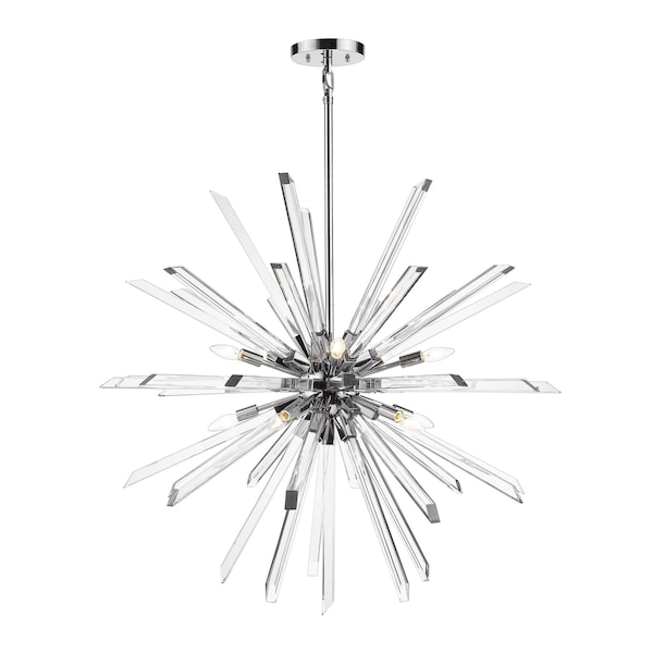Z-Lite Burst 10 Light Chandelier, Chrome & Clear 4003-10CH - main